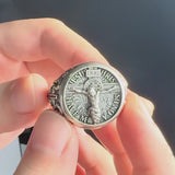 S925K Silver Jesus Crucifixion St. Benedict Medal Ring