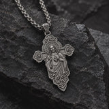 Keep His Sacred Heart Close to Yours – S925 Sterling Silver Jesus Cross Necklace