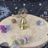 Pentagram Brass Hand Bells Metal Altar Bells Ceremonial Ornament Restaurant Bells Call Reminder Bells