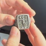 S925K Silver Handcrafted Jesus Crucifixion Scene Ring