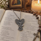 S925K Silver Saint Michael Pendant: Courage in the Heart