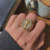Jesus Crucifixion Gold Ring: Forging Faith with Steel
