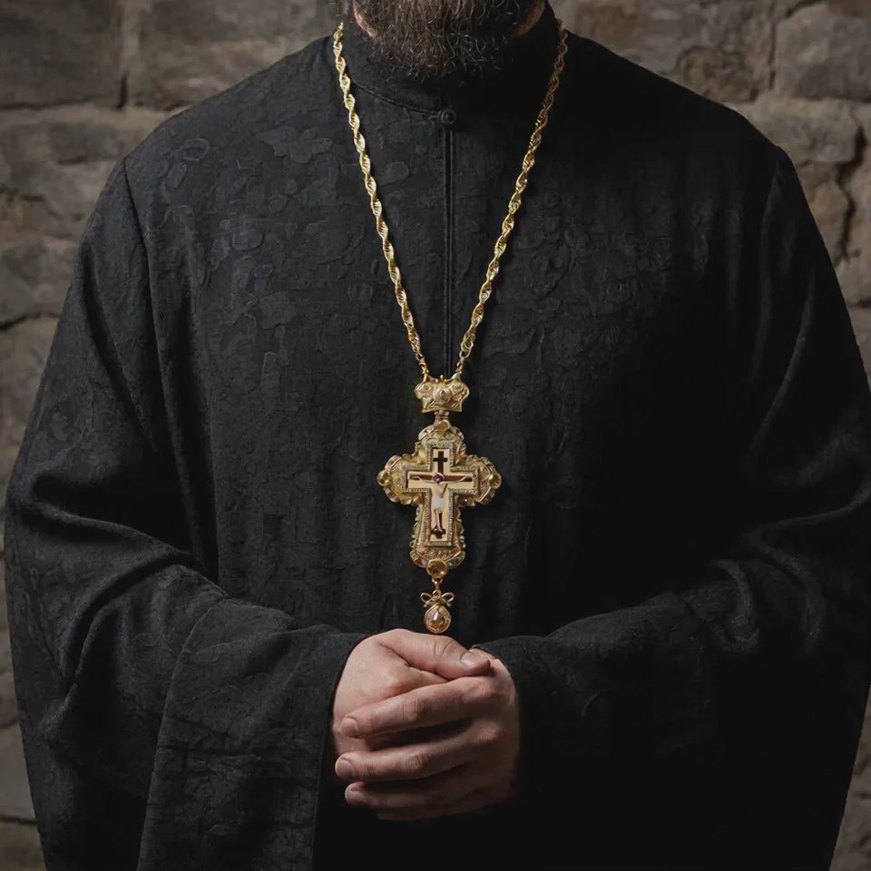 Orthodox Bishop’s Pectoral Cross: A Regal Symbol of Sacred Authority - product video preview 1