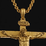 S925K Sandblasted Silver Jesus Crucifix Pendant