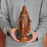 Hand-carved boxwood icon of the Immaculate Heart of Mary