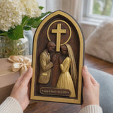 Hand-Carved Beechwood Christian Marriage Prayer Plaque – Personalized Wedding & Anniversary Gift