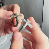 Crucifixion of Jesus S925K Silver Cross Ring