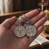 St. Benedict Home Blessing Titanium Steel Pendant
