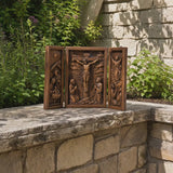 The Life of Christ Hand-Carved Beechwood Triptych – From Nativity to Resurrection Glory