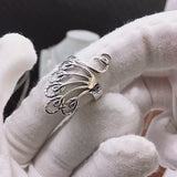 Peacock Surround Size Adjustable Opening 925 Sterling Silver Women's Ring