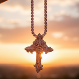 Rose Gold Cross - Golden Hour Sky