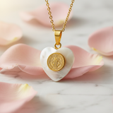 Rose petals white marble - romantic sacred