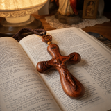 Bgcopper Rosewood Crucifix of Jesus' Passion (Necklace & Car Charm Options)