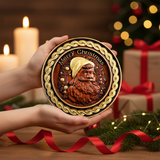 Santa Claus Plaque - Woman Gift Pine Candles