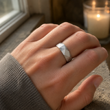 Geometric Faceted Faith Ring – Black Antiqued Copper Band - craftsmanship detail