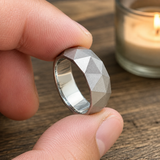 Geometric Faceted Faith Ring – Black Antiqued Copper Band - Christian gift presentation