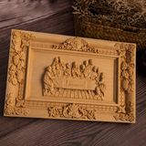 Hand-Carved Boxwood Last Supper Wall Art – Jesus & 12 Apostles Christian Relief Sculpture