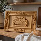 Hand-Carved Boxwood Last Supper Wall Art – Jesus & 12 Apostles Christian Relief Sculpture