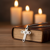Silver Cross - Bible Candlelight