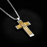 Silver Gold Cross - Black Velvet Spotlight