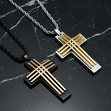 Two Cross Pendants - Black Marble