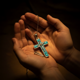 Two hands cradling - candlelight prayer