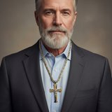 Two-tone Crucifix - Gentleman Portrait
