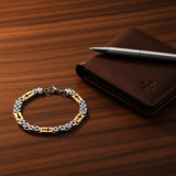 Two-tone dark wood flat lay