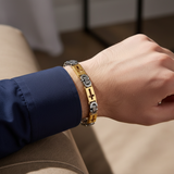 Two-tone wrist navy shirt