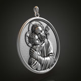 Joseph Holding Jesus S925K Sterling Silver Pendant Necklace