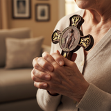 Virgin Mary Cross - Elderly Hands Prayer