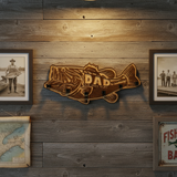 Wood Bass Fishing Rod Holder main product photo for wood home decor display