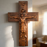 Bgcopper Holy Trinity Crucifix Wood Decor