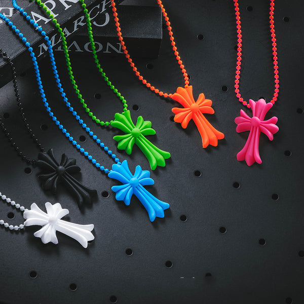 Retro Colorful 20th Anniversary Tokyo Aoyama Limited Colorful Cross Necklace