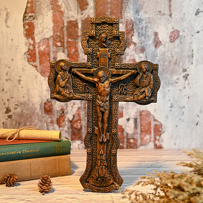 Bgcopper Holz orthodoxe religiöse geschnitzte Kruzifix-Geschnitzt aus Naturholz