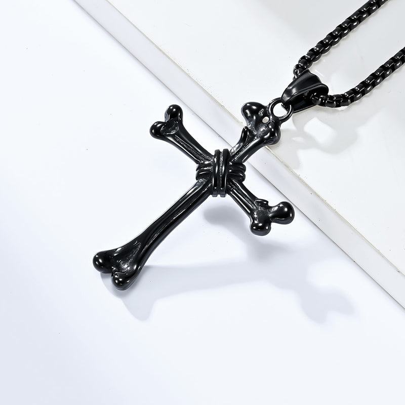 Knochen Kreuz Anhänger Halskette-Bestes Geschenk für Haustier-Liebhaber
