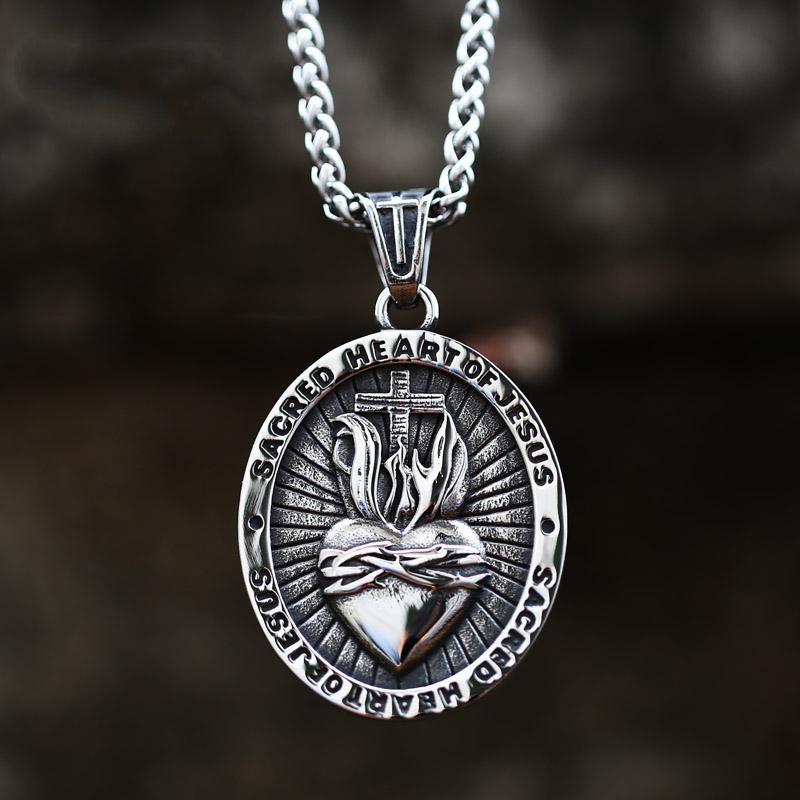 Bgcopper Sacred Heart Medallion Necklace