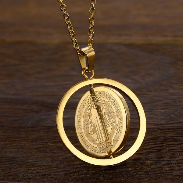 Saint Benedict Medal Rotatable Pendant