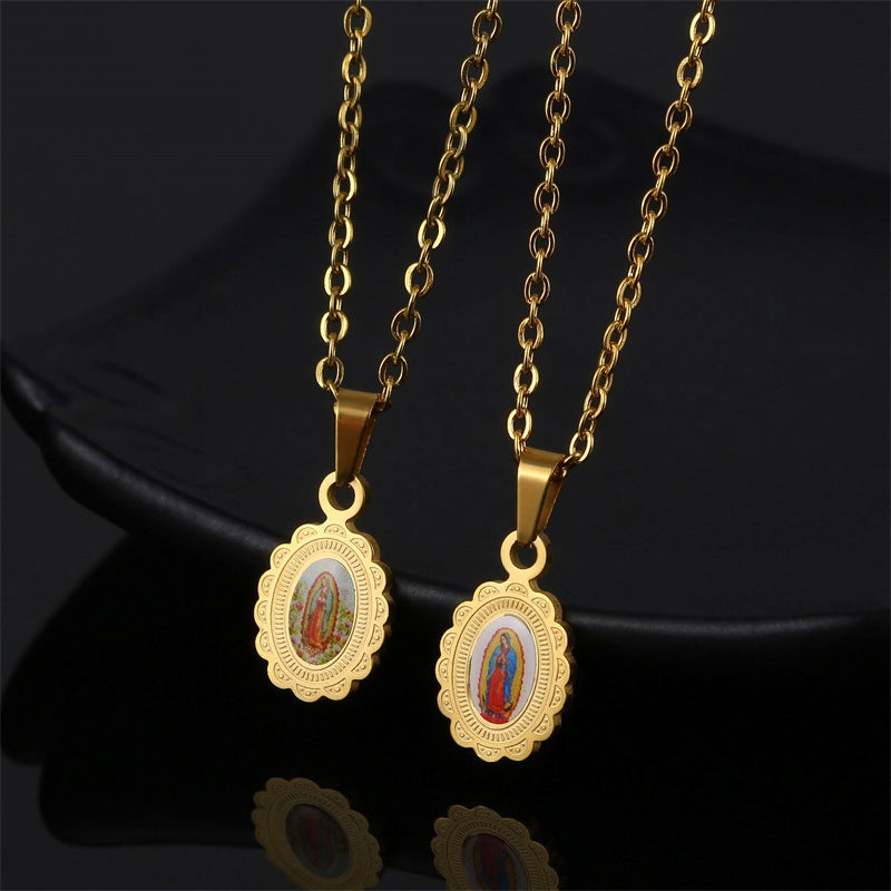 Our Lady of Guadalupe Necklace,the Patron Saint of America and unborn children