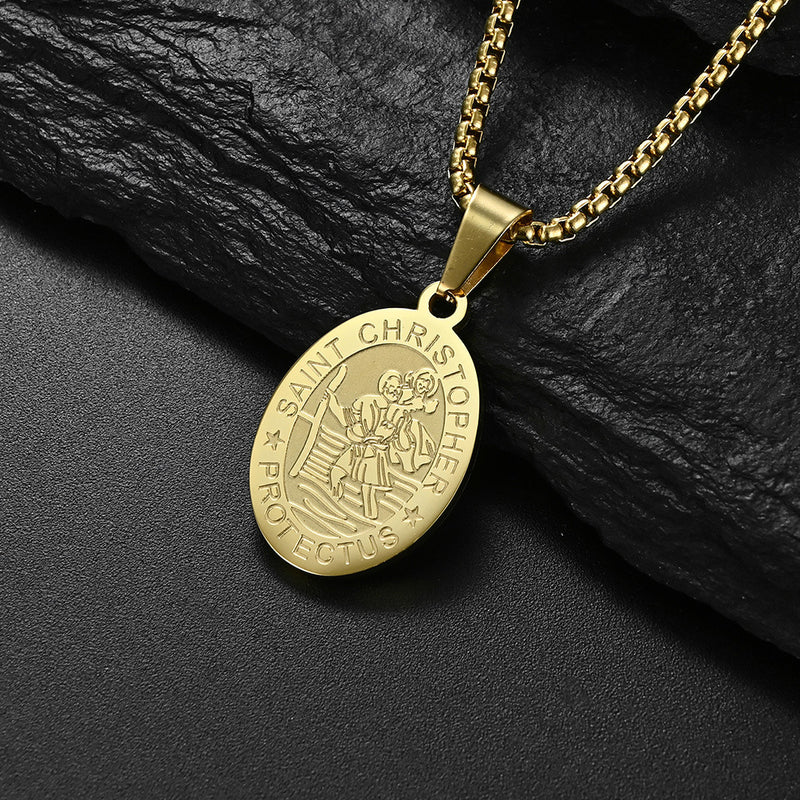 St.Christopher Pendant Necklace - Patron saint of travelers