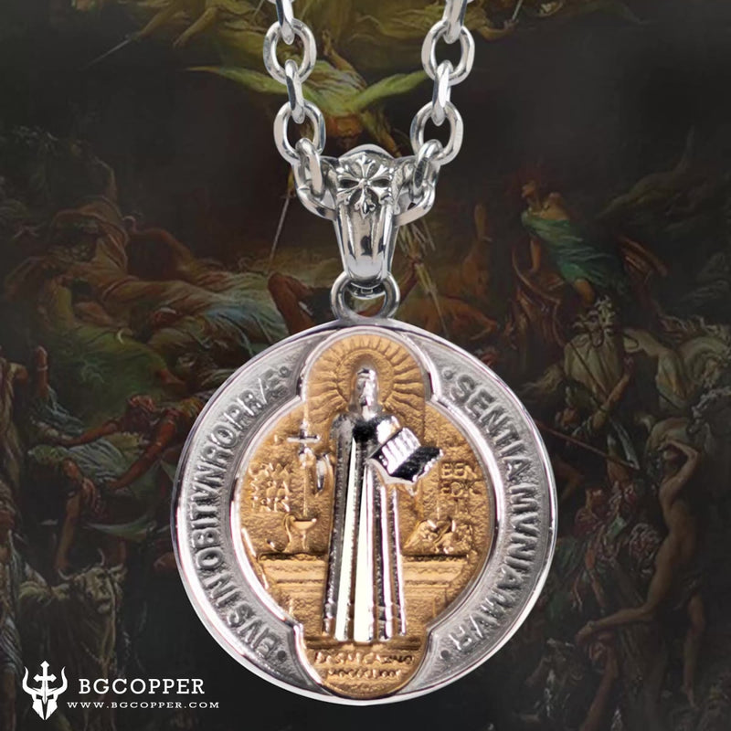 St. Benedict Home Blessing Titanium Steel Pendant