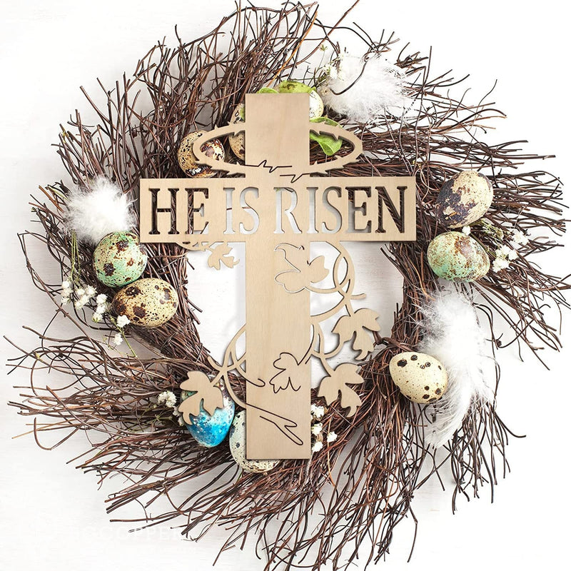 Easter Wooden He Is Risen Wooden Ornaments - Paint your favorite color