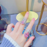 Adjustable Angel Wings Gem Ring