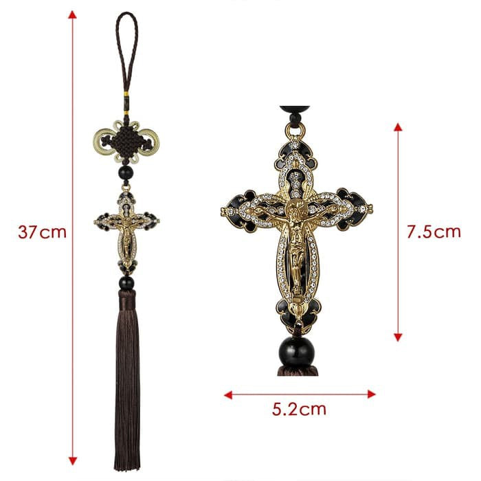 Diamond Car Jesus Cross Pendant