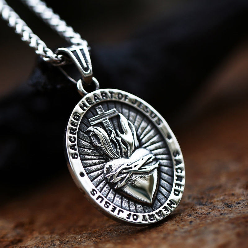 Bgcopper Sacred Heart Medallion Necklace