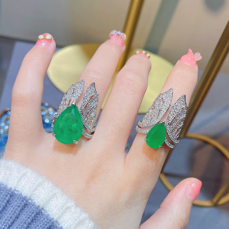 Adjustable Angel Wings Gem Ring
