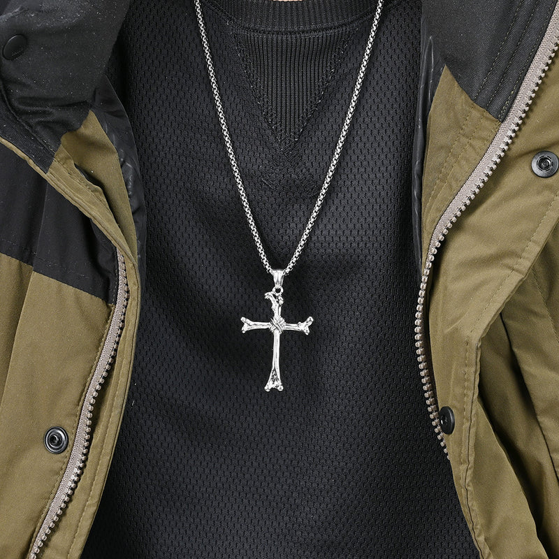Knochen Kreuz Anhänger Halskette-Bestes Geschenk für Haustier-Liebhaber