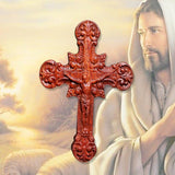 Handmade Blood Sandalwood Jesus Cross Necklace
