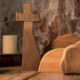 Bgcopper Solid Wood Empty Tomb with Jesus Easter Scene Decoration - Artwork for Home