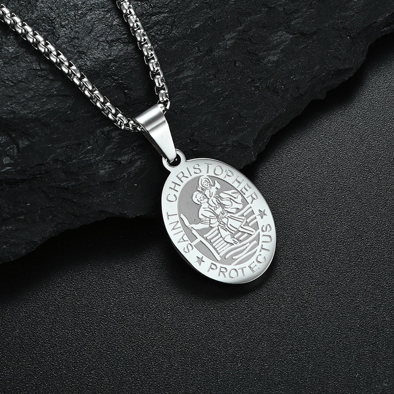 St.Christopher Pendant Necklace - Patron saint of travelers